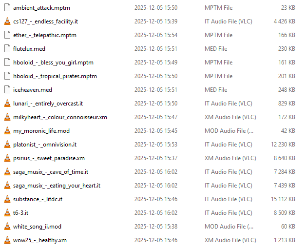 A directory listing of files to be imported.